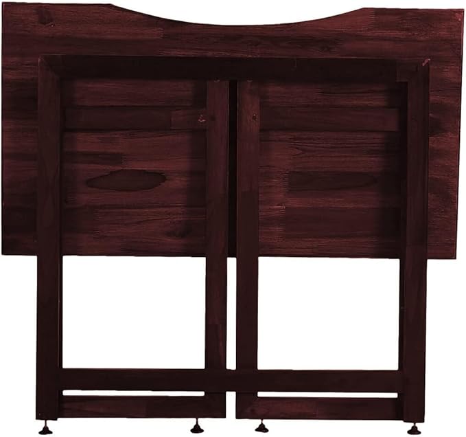 Dawn Riser Solid Wood Folding Table Desk, Writing, Laptop, PC, Space Saving, Easy Storage, Sleek Design, DIY Home Office Desk, Small Spaces Mahogany Color
