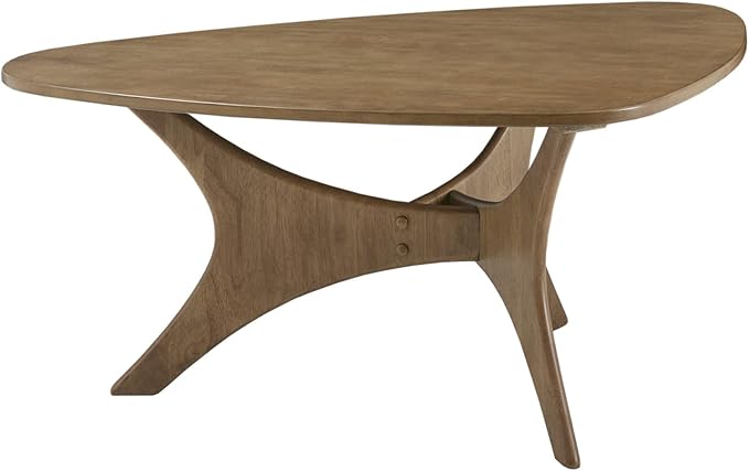 INK+IVY Blaze Triangle Wood Coffee Table Plywood with Wood Veneer Legs, Mid-Century Modern, Easy Assembly, Accent Furniture For Living Room, Minimalist Décor, Light Brown