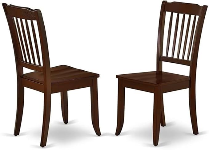 East West Furniture DODA9-MAH-W 9 Piece Dining Table Set Includes a Rectangle Dining Room Table with Butterfly Leaf and 8 Wood Seat Chairs, 42x78 Inch, Mahogany