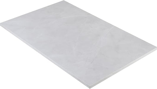 Kaboon Universal Tabletop 36"x20", Solid One-Piece Melamine Table Top, Double L-Desk Floating Desk DIY, Home and Office Countertop, White Rock