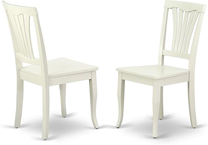 East West Furniture HLAV3-LWH-W 3 Piece Kitchen Table Set for Small Spaces Contains a Round Dining Room Table with Pedestal and 2 Dining Chairs, 42x42 Inch, Linen White