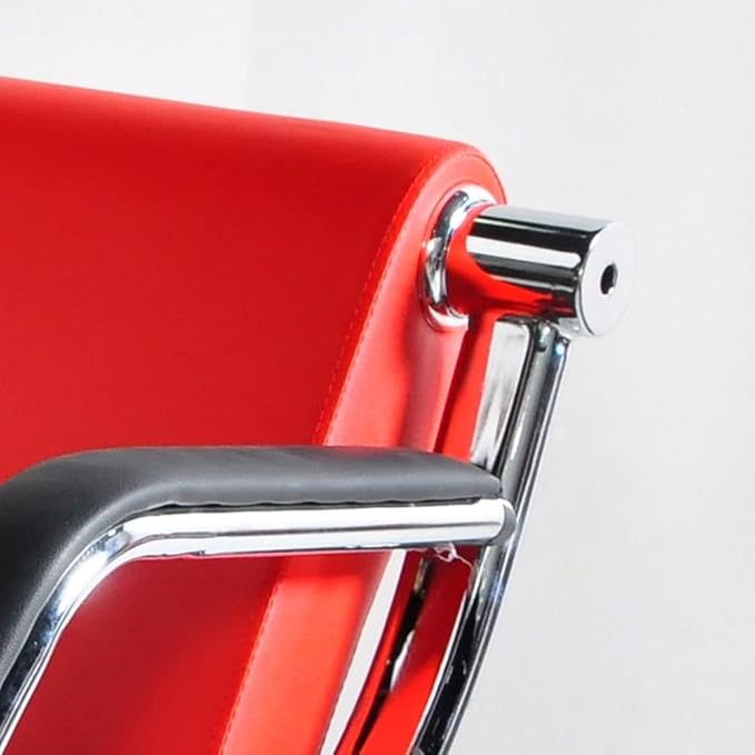 wonline 3 Seat Waiting Room Chair with Armrest PU Leather Office Furniture, Office Guest Seating Lobby Conference Reception Chairs for Airport Clinic Hospital Bank Salon Barber(Red&Black)