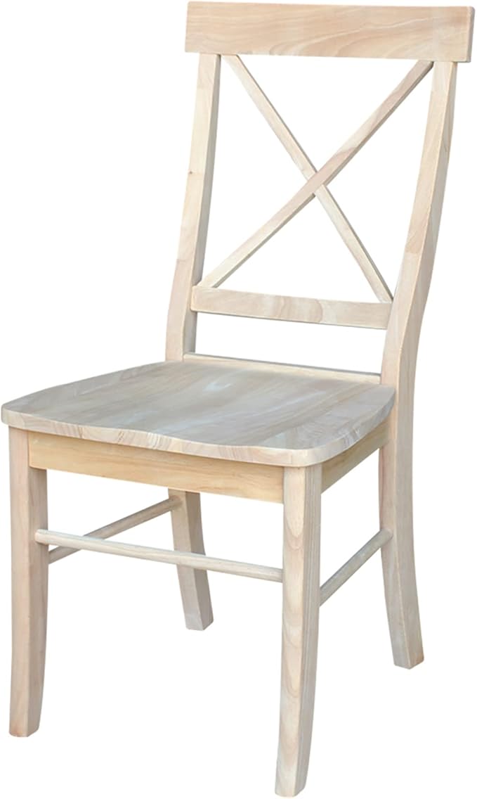 Set of Two X-Back Dining Chairs, Unfinished