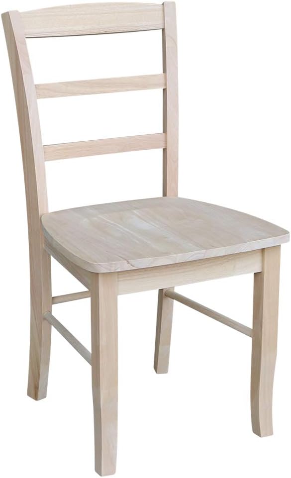 Set of Two Madrid Ladderback Dining Chairs, Unfinished