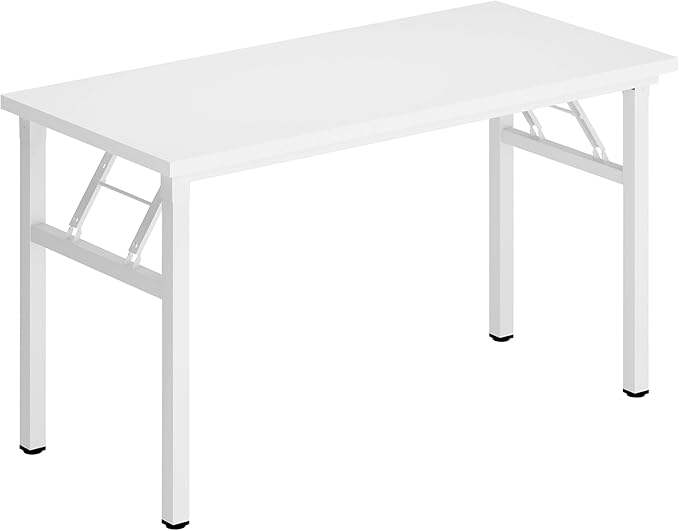 DlandHome 47 inches Folding Table Computer Desk Portable Table Activity Table Conference Table Home Office Desk, Fully Assembled White DND-ND5-120WW