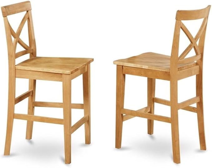 East West Furniture CAPU5H-OAK-W 5 Piece Counter Height Pub Set Includes a Rectangle Dining Table and 4 Dining Room Chairs, 36x60 Inch, Oak