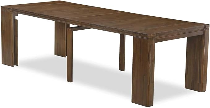 X07FO-BC8-18 - 10 Pieces Modern Dining Set contains an Extendable Rectangle Kitchen Table, 1 Coffee Table, 7 Dining Chairs and 1 Modern Bench, 39x120 Inch, Antique Walnut