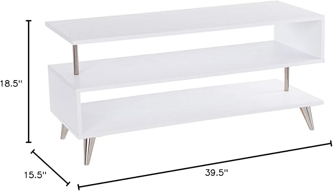 SEI Furniture Sills Low Profile TV Stand, White