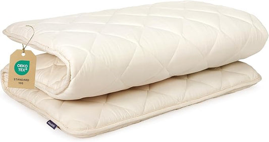 Japanese Floor Mattress, Roll Up Tatami Mat, Sleeping Pad, Shikibuton, CertiPUR-US Certified Foam Floor Bed Futon Mattress for Sleeping, Dormitory, Guest Bed, Designed in Japan(Queen)