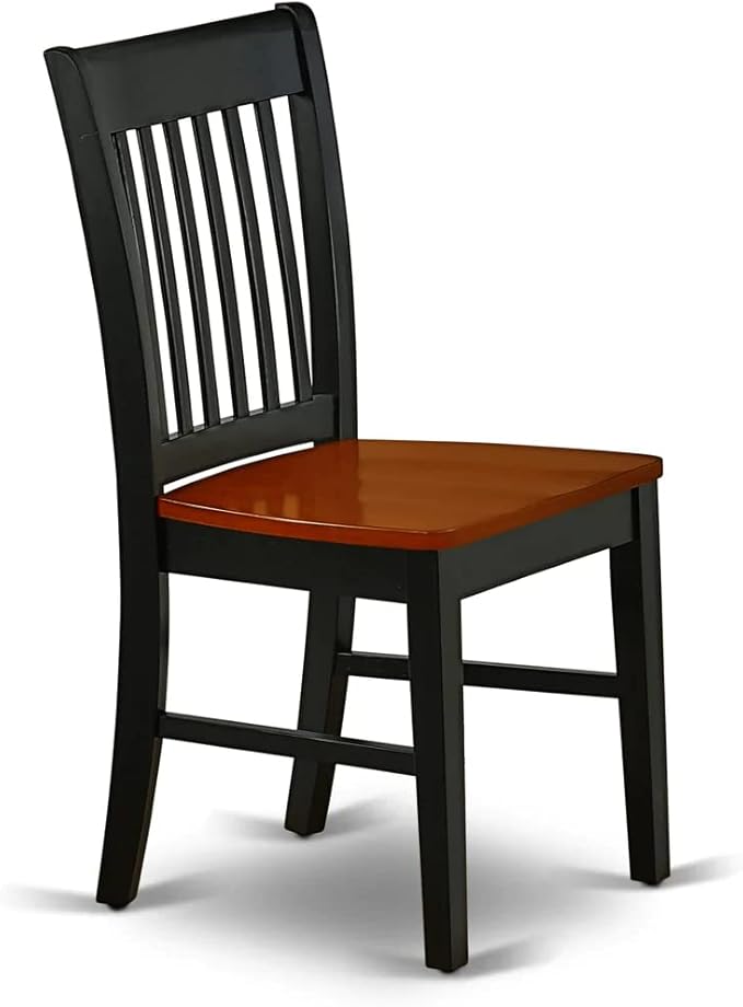 East West Furniture MZNO3-BCH-W 3 Piece Dining Table Set for Small Spaces Contains a Rectangle Dining Room Table with Dropleaf and 2 Wooden Seat Chairs, 36x54 Inch, Black & Cherry