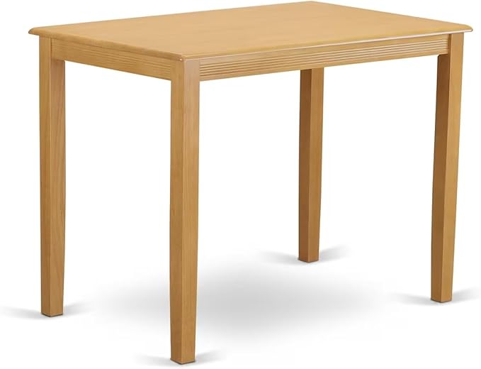 East West Furniture YAPB5-OAK-W 5 Piece Kitchen Counter Set Includes a Rectangle Dining Room Table and 4 Dining Chairs, 30x48 Inch, Oak