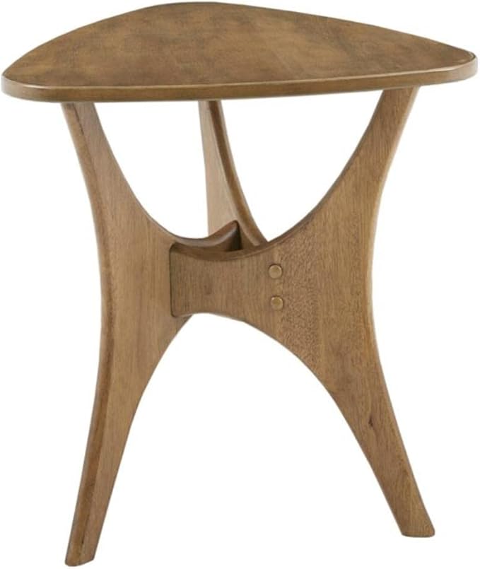INK+IVY Blaze Triangle Wood Triangle Sofa Table Plywood with Wood Veneer Legs, Mid-Century Modern, Easy Assembly, Accent Furniture For Living Room, Minimalist Décor, Light Brown
