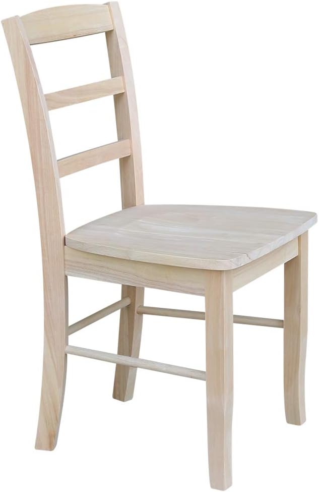 Set of Two Madrid Ladderback Dining Chairs, Unfinished