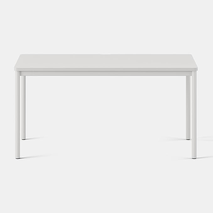 Branch Daily Desk - Functional at Home Office Desk with Effortless Assembly, Timeless Design, Rounded Corners, and Built-in Cable Notch - 58” W x 27” H x 24” D - White