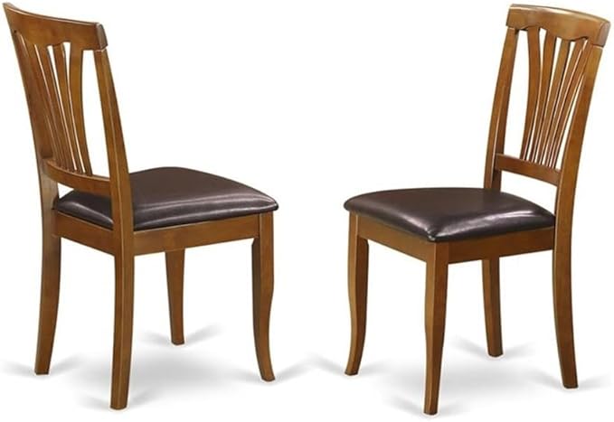 East West Furniture PLAV7-SBR-LC 7 Piece Dining Set Consist of an Oval Dining Table with Butterfly Leaf and 6 Faux Leather Kitchen Room Chairs, 42x78 Inch, Saddle Brown