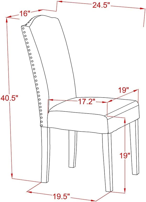 East West Furniture 1NDEN3-LWH-06 3 Piece Dining Table Set Contains a Rectangle Dinner Table with Dropleaf and 2 Dark Shitake Linen Fabric Upholstered Chairs, 30x48 Inch, Linen White