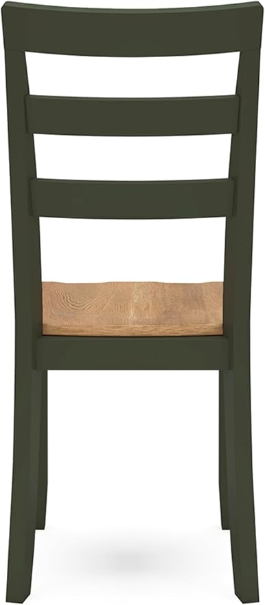 Signature Design by Ashley Gesthaven Modern Indoor Armless Dining Chair, Set of 2, Green & Light Brown