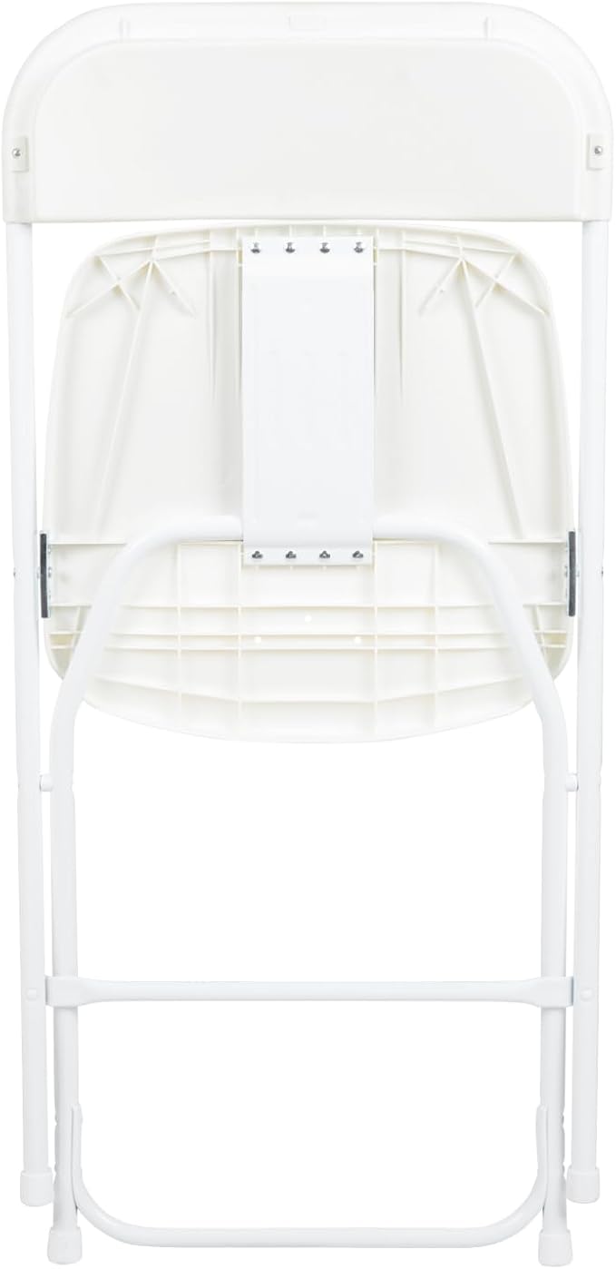 Flash Furniture Hercules Series Plastic Folding Chair - White - 650LB Weight Capacity Comfortable Event Chair - Lightweight Folding Chair