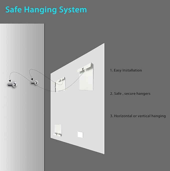 Frameless Beveled Edge Bathroom Mirror 24x32 Inch Rectangle Beveled Mirror Wall Mirror Explosion Proof and Shatterproof Bathroom Vanity Mirror Wall Mounted Hang Firmly (Horizontal or Vertical)