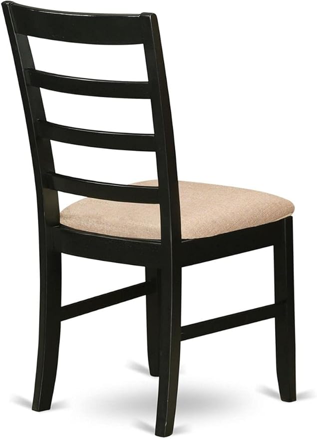 East West Furniture ANPF5-CAP-C 5 Piece Dining Set Includes a Round Kitchen Table with Pedestal and 4 Linen Fabric Upholstered Dining Chairs, 36x36 Inch, Cappuccino