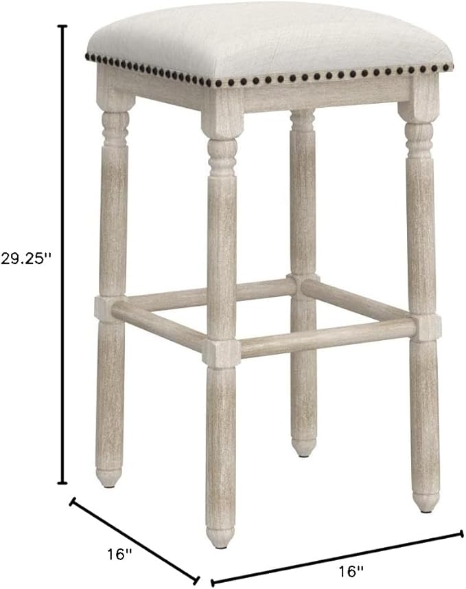 Roundhill Furniture Arnhem Wood Upholstered Swivel Bar Stools, Set of 2, Tan