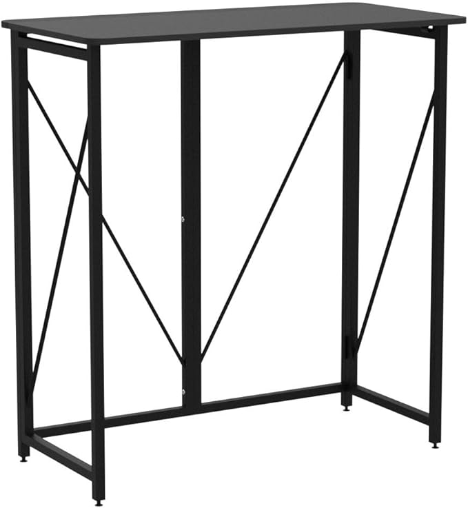39.37" Folding Standing Desk, Small Laptop Stand Up Desk for Sitting or Standing, No Assembly Needed, Portable, Tall Foldable Desk for Home, Office, Small Spaces (Black)