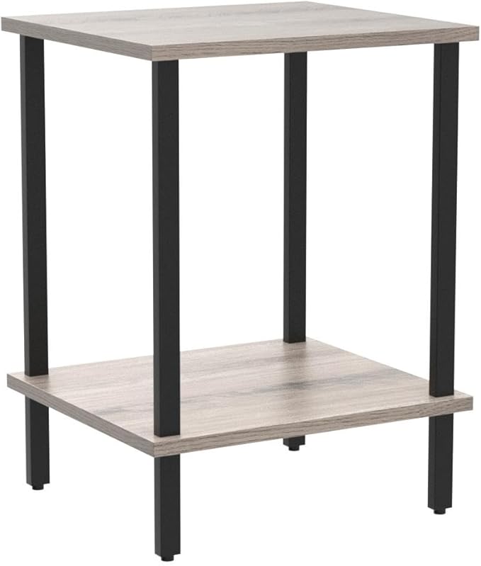 TUTOTAK End Table, Set of 2, Side Table, Nightstand, 2-Tier Storage Shelf, Sofa Table for Small Space, Living Room, Bed Room TB01BG035