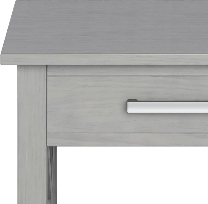 SIMPLIHOME Kitchener SOLID WOOD 21 Inch Wide Square Contemporary End Side Table in Fog Grey, For the Living Room and Bedroom