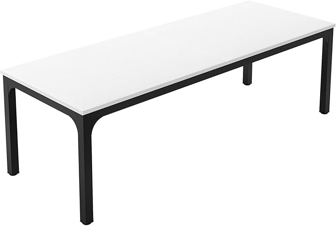 Tribesigns 78.7 Inches Extra Long Computer Desk 2 Person Desk, Double Long Desk, Workstaion for Home Office (White+Black)