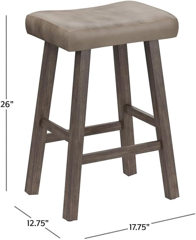 Hillsdale Furniture Saddle Counter Stool, Rustic Gray