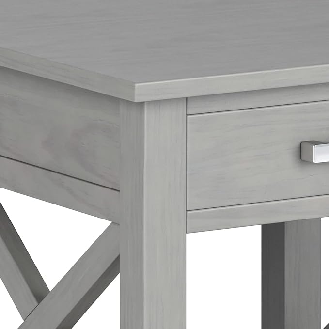 SIMPLIHOME Kitchener SOLID WOOD 21 Inch Wide Square Contemporary End Side Table in Fog Grey, For the Living Room and Bedroom