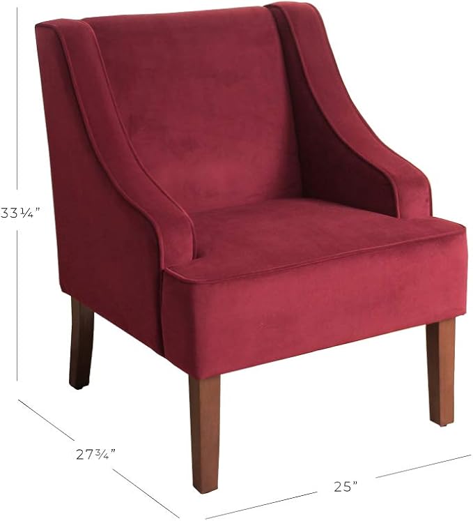 HomePop Swoop Arm Living-Room-Chairs, Dark Tan Velvet