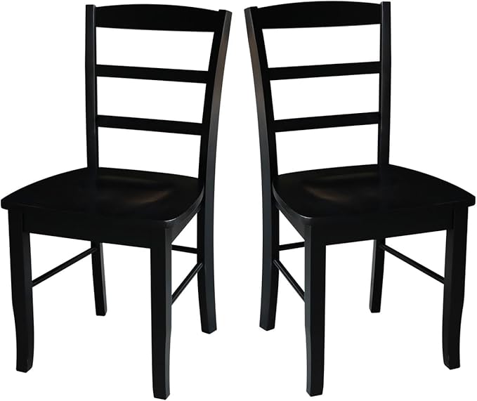 International Concepts Pair of Madrid LadderBack Chairs, Black