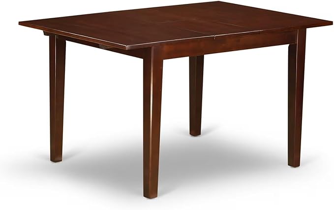East West Furniture NOML5-MAH-W 5 Piece Dining Set Includes a Rectangle Dining Room Table with Butterfly Leaf and 4 Wood Seat Chairs, 32x54 Inch, Mahogany