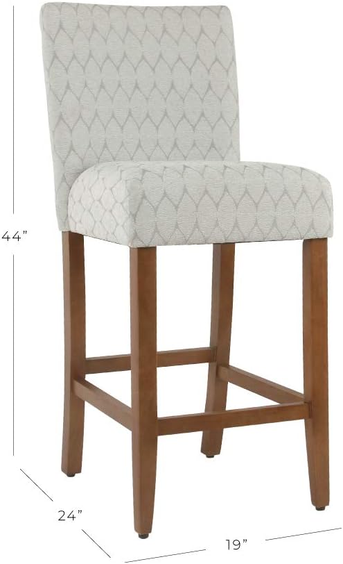 HomePop Upholstered Counter Height Barstool, 29-inch, Textured Grey