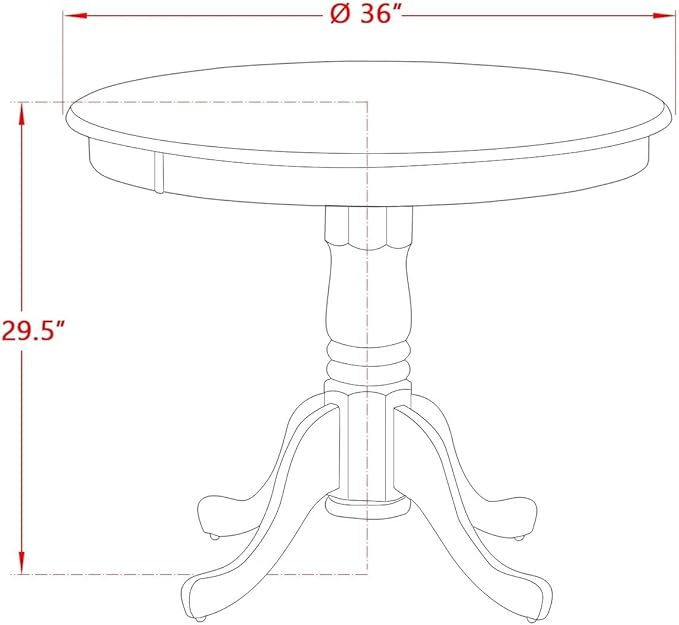 East West Furniture AMAB3-LWH-02 3 Piece Dining Room Furniture Set Contains a Round Dining Table with Pedestal and 2 Light Beige Linen Fabric Upholstered Chairs, 36x36 Inch, Linen White
