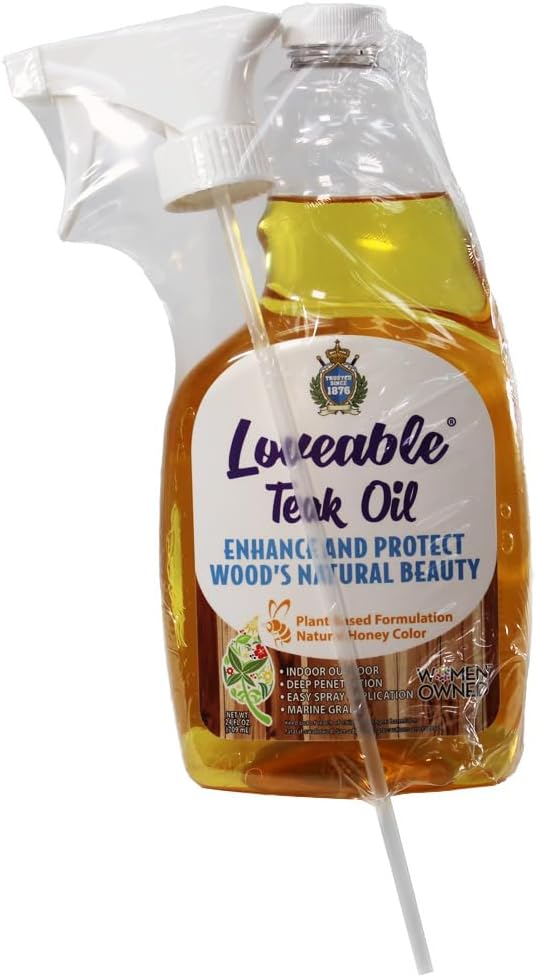 EcoDecors 24 pz. Teak Oil Protective Teak Sealer Wood Oil Indoor/Outdoor and Teak Cleaner Protective Teak Wood Restorer Eco Household Wood Furniture Cleaner Spray Bottle