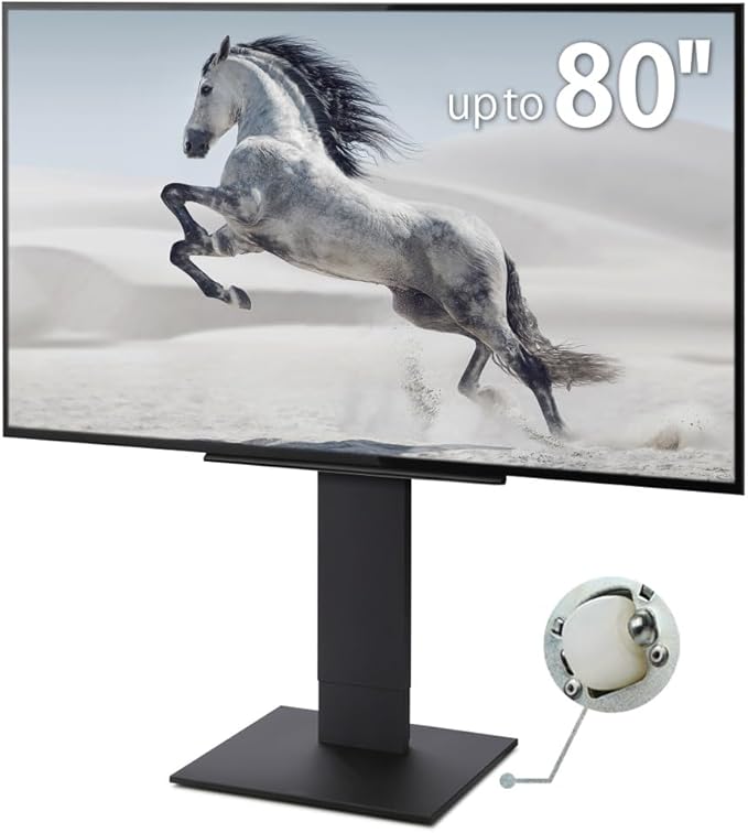 WALL V5 Low Type | Minimalist Rolling TV Stand for 32–80 Inch | Satin Black | Portable, Space Saving, Height Adjustable, No Drill | for Living Room and Bedroom | Japan-Engineered Design
