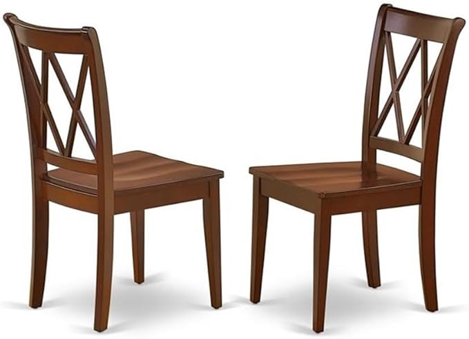 East West Furniture DOCL9-MAH-W 9 Piece Dining Table Set Includes a Rectangle Dining Room Table with Butterfly Leaf and 8 Wooden Seat Chairs, 42x78 Inch, Mahogany