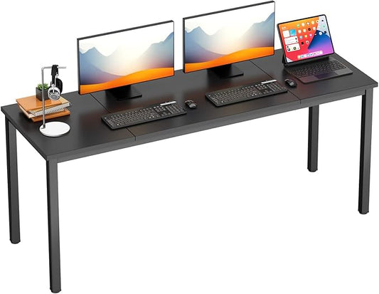 DlandHome 71 inches X-Large Computer Desk, Composite Wood Board, Decent and Steady Home Office Desk/Workstation/Table,Black,23.6Wide