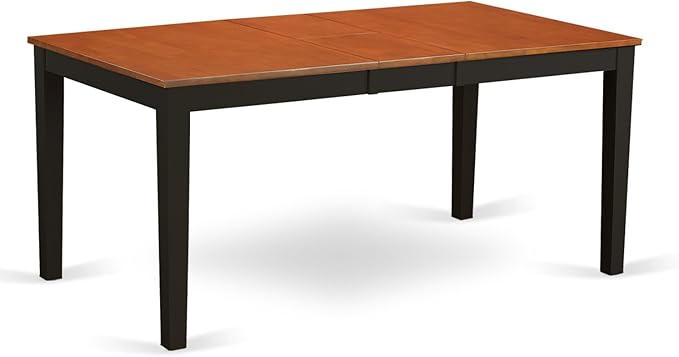 East West Furniture NIQU5-BCH-W 5 Piece Dining Room Furniture Set Includes a Rectangle Kitchen Table with Butterfly Leaf and 4 Dining Chairs, 36x66 Inch, Black & Cherry