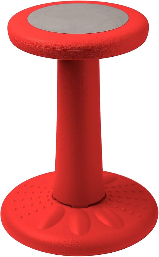 ActiveChairs Kids Wobble Stool, Flexible Elementary Classroom Seating, Improves Focus, Posture and Helps ADHD/ADD, Sensory Chair, Active Fidget Chairs, Pre-Teen 17.75" Chair, Ages 7-12, Red