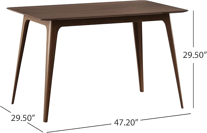 Ball & Cast 5-Piece Dining Table Set for 4,Kitchen Table Set W/ 47" Rectangle Table,Living Room Furniture W/ 4 Upholstered Chairs,for Dining Room,Kitchen,Restaurant,Walnut+Light Beige