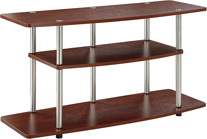 Convenience Concepts Designs2Go No Tools 3-Tier Wide Stand 42" Entertainment Center 46 Inches, Modern TV Mount with Shelves for Living Room, Espresso