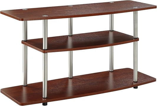 Convenience Concepts Designs2Go No Tools 3-Tier Wide Stand 42" Entertainment Center 46 Inches, Modern TV Mount with Shelves for Living Room, Espresso