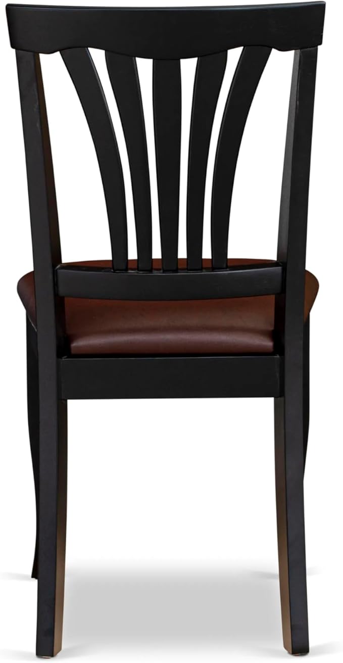 East West Furniture DLAV3-BCH-LC 3 Piece Modern Dining Table Set Contains a Round Wooden Table with Dropleaf and 2 Faux Leather Kitchen Dining Chairs, 42x42 Inch, Black & Cherry