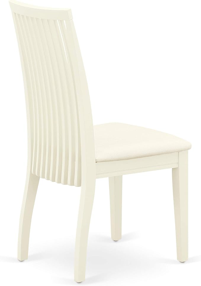 East West Furniture WEIP5-WHI-C 5 Piece Dining Room Table Set Includes a Rectangle Kitchen Table with Butterfly Leaf and 4 Linen Fabric Upholstered Dining Chairs, 42x60 Inch, Linen White