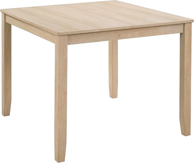 Ball & Cast 5 Piece Dining Table Set with 4 Upholstered Chairs,Wooden Living Room Furniture W/ 34.5" Square Kitchen Desk & Backrest Chair,for Small Space,Dining Room,Liaght Oak & Beige