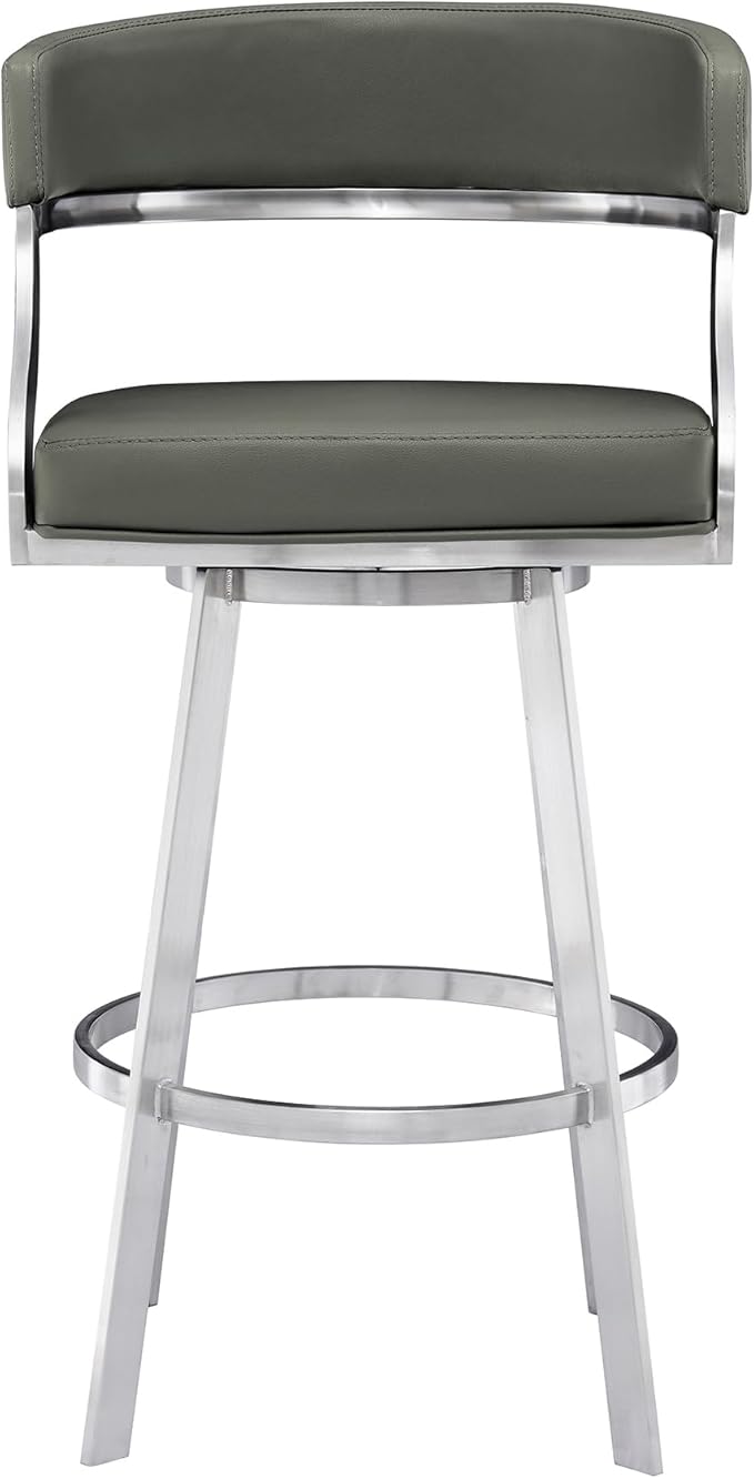 Saturn Bar Stool, 26" Counter Height, Gray