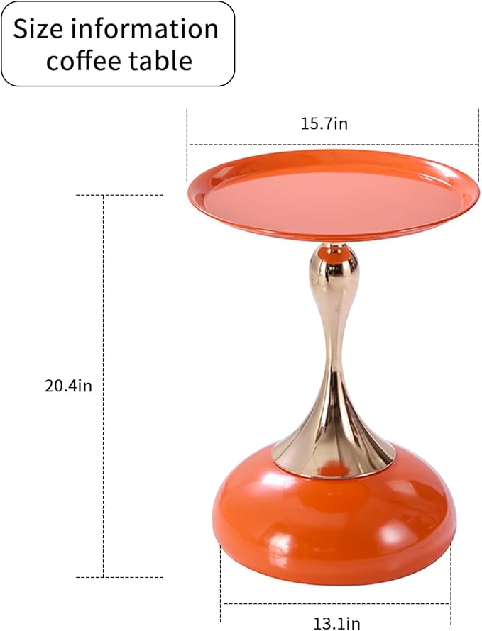 Stylish Hourglass Side Table - Contemporary Design for Living Rooms, Cafes, Dining Areas, Bedrooms, and Outdoor Spaces - Perfect Accent Piece for Any Decor (2, Hermes Orange)